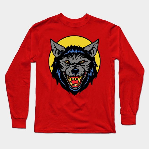 Retro Werewolf Long Sleeve T-Shirt by Hillary White Rabbit